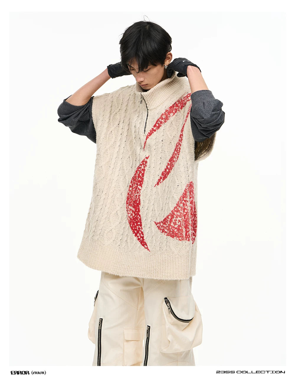 RELABEL Misplaced Printed Woven Sweater Vest