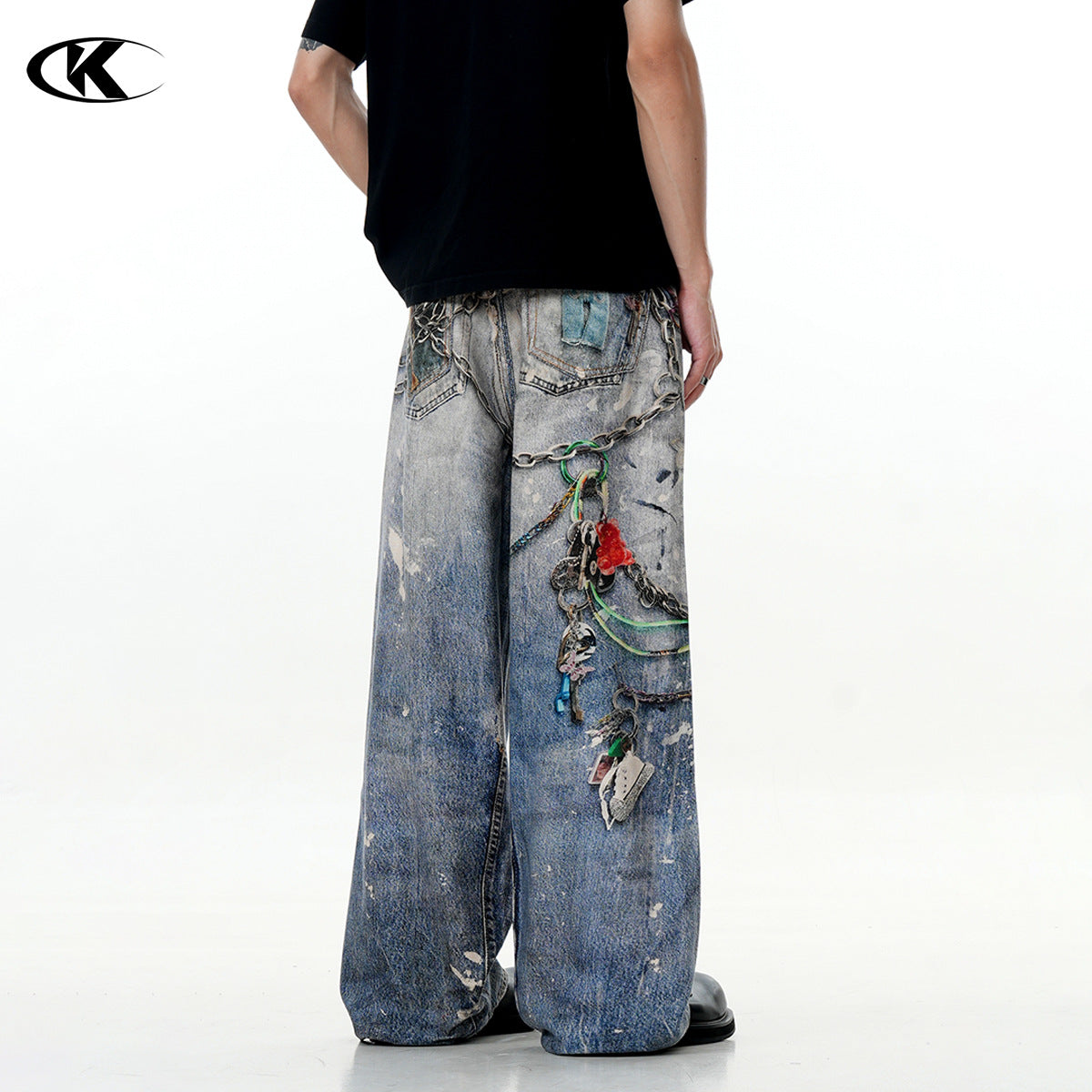 11KN CHAIN printed jeans