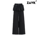 ZAVK Fake Two-piece Wide-leg Slacks