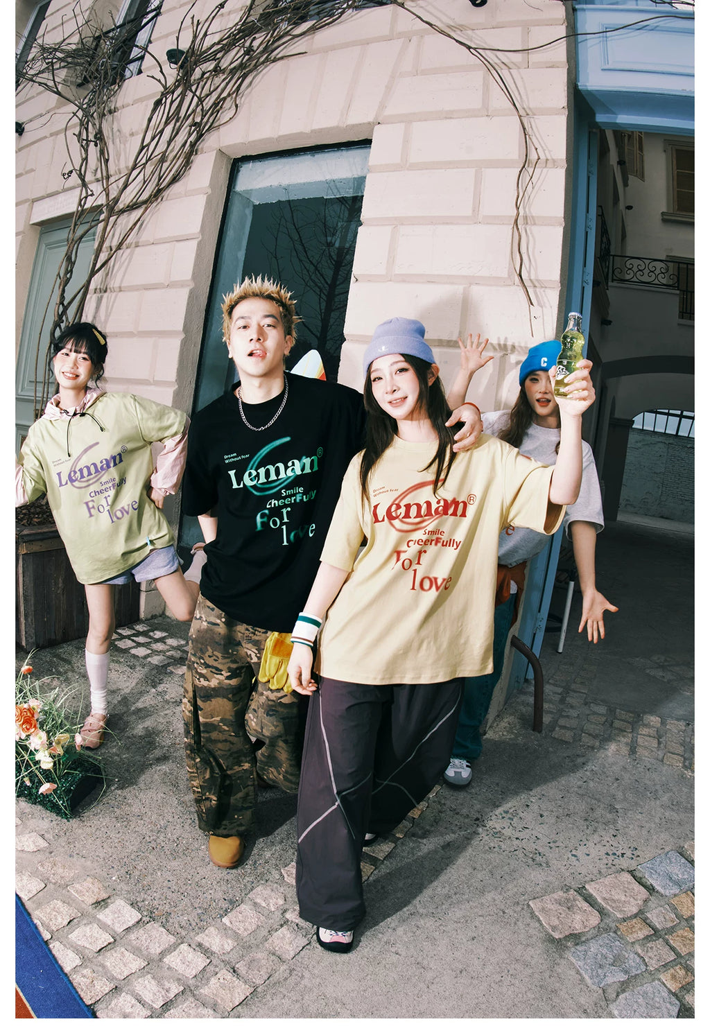 Lemanism Letter Print Loose Casual Tee