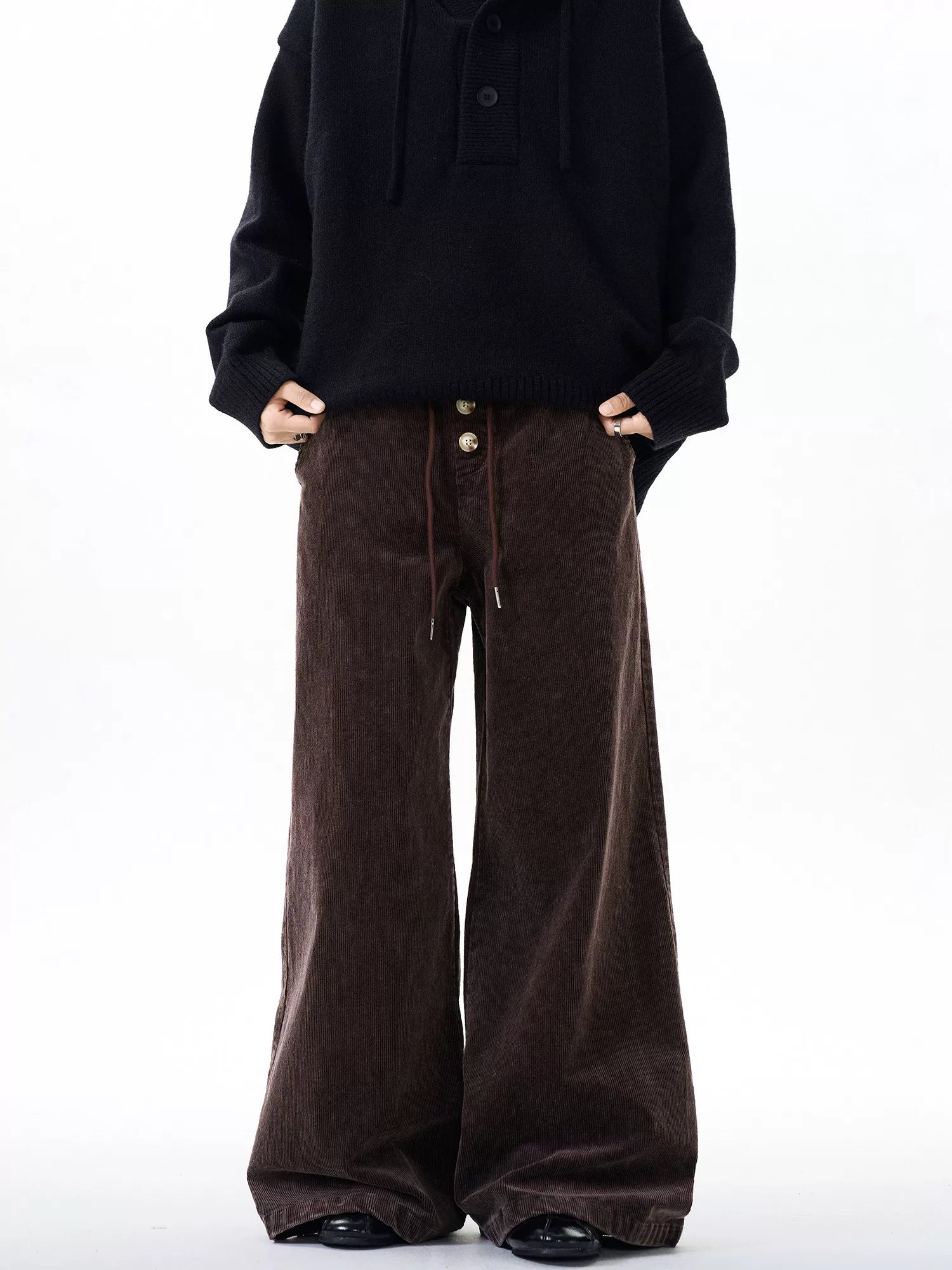 TRUQUEST Retro Distressed Corduroy Overalls