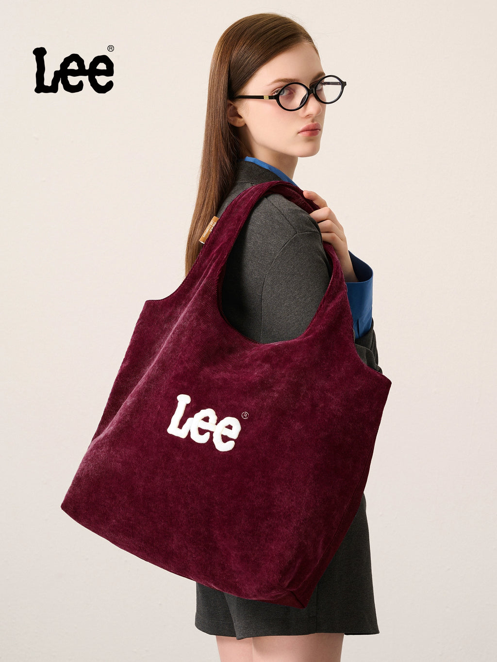 Lee Corduroy Large Capacity Handheld Shoulder Bag