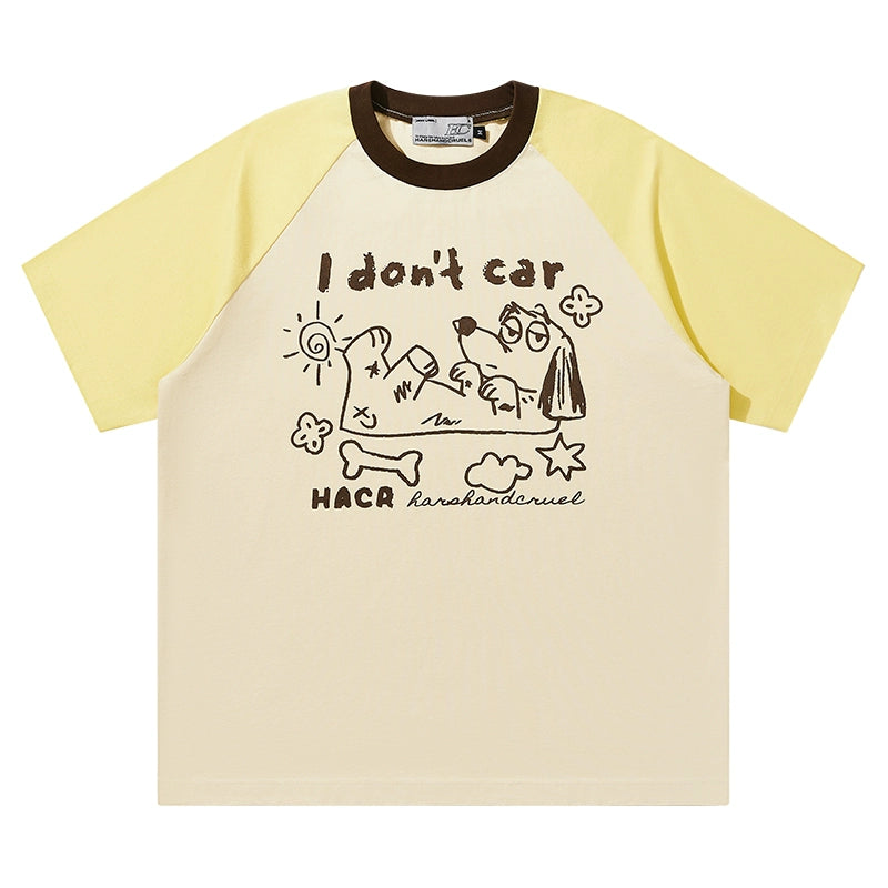 HACR Macaron Color Hand Painted Puppy Loose Tee