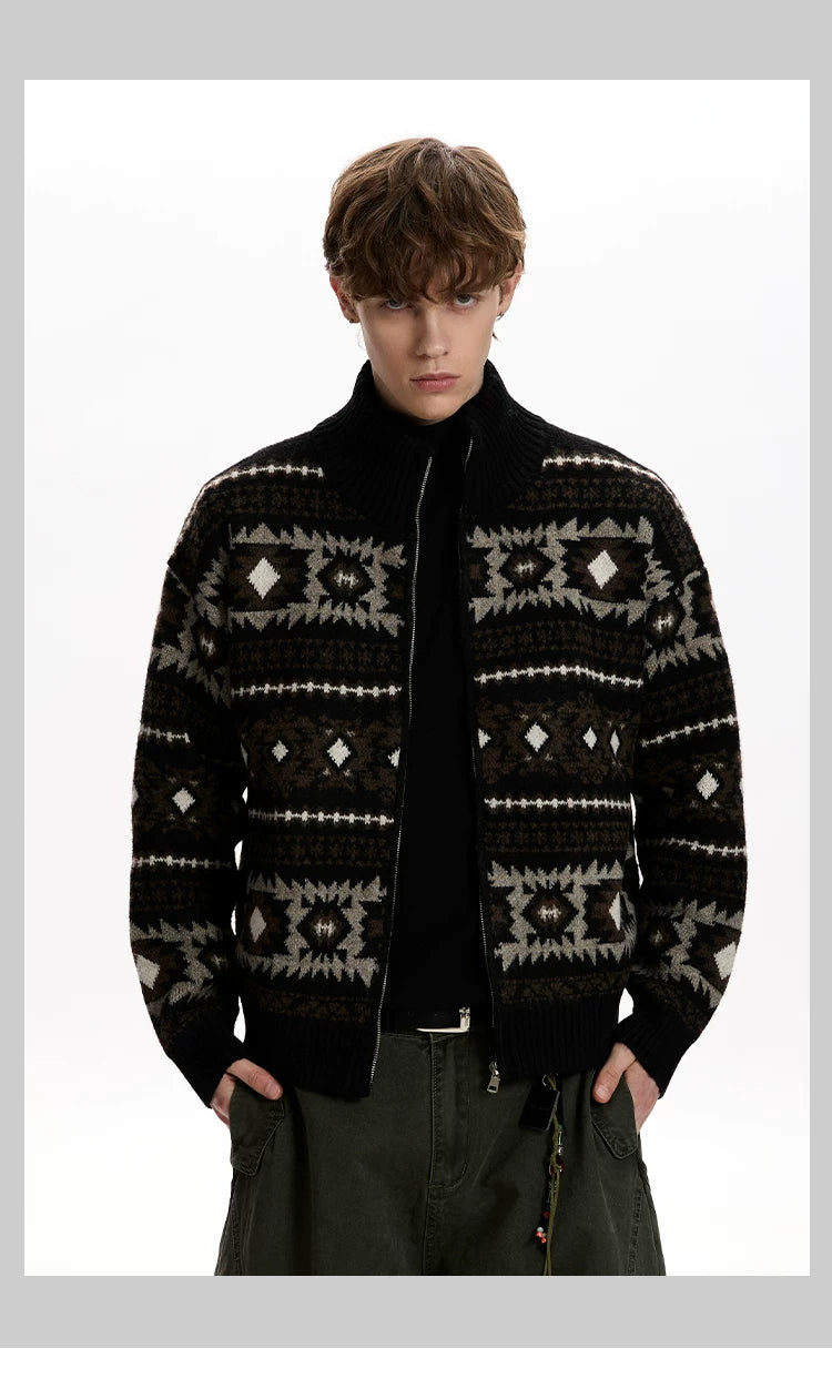 A PUEE Retro Lazy Loose Warm Knitted Cardigan