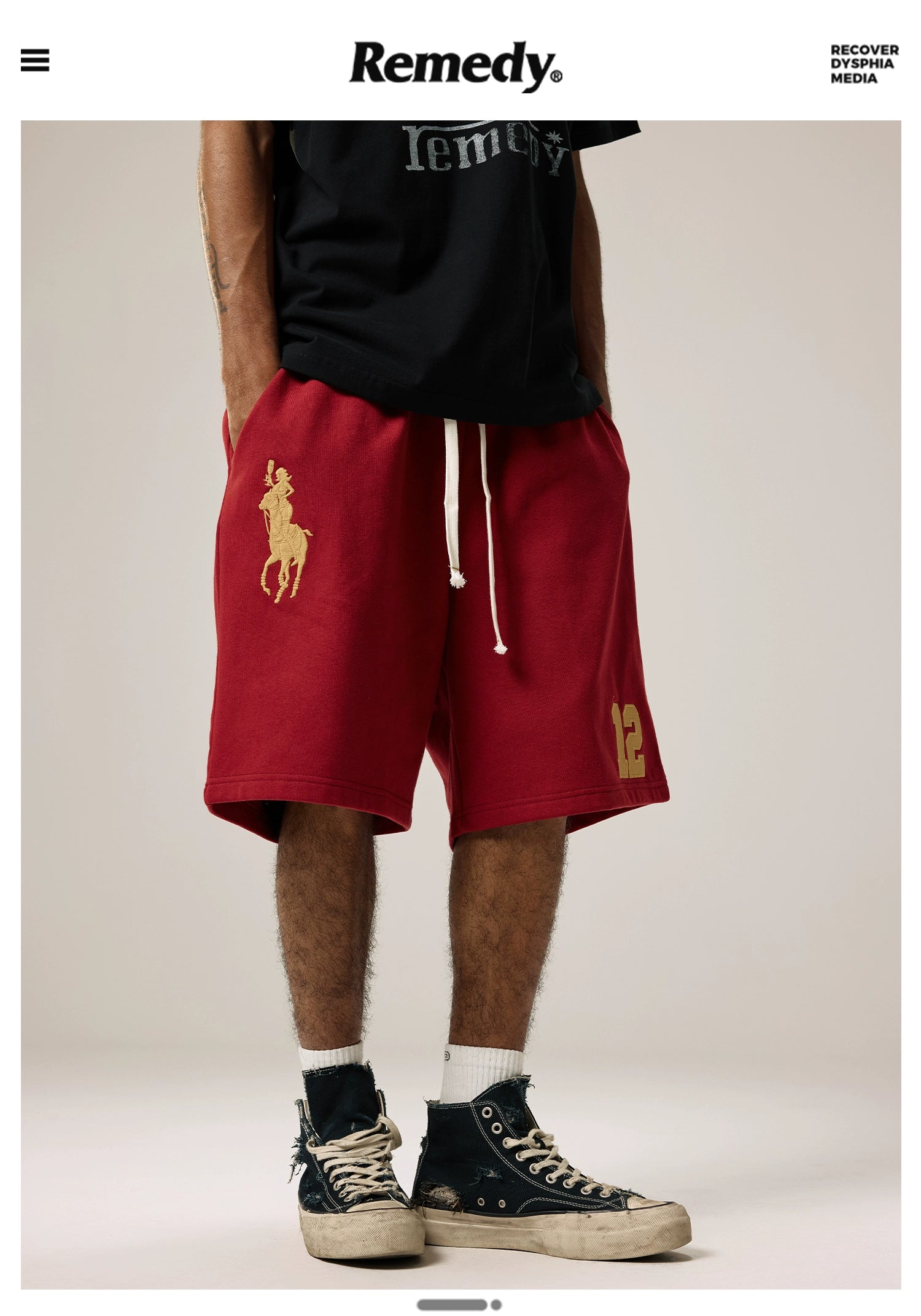 Remedy Embroidered Loose Casual Shorts