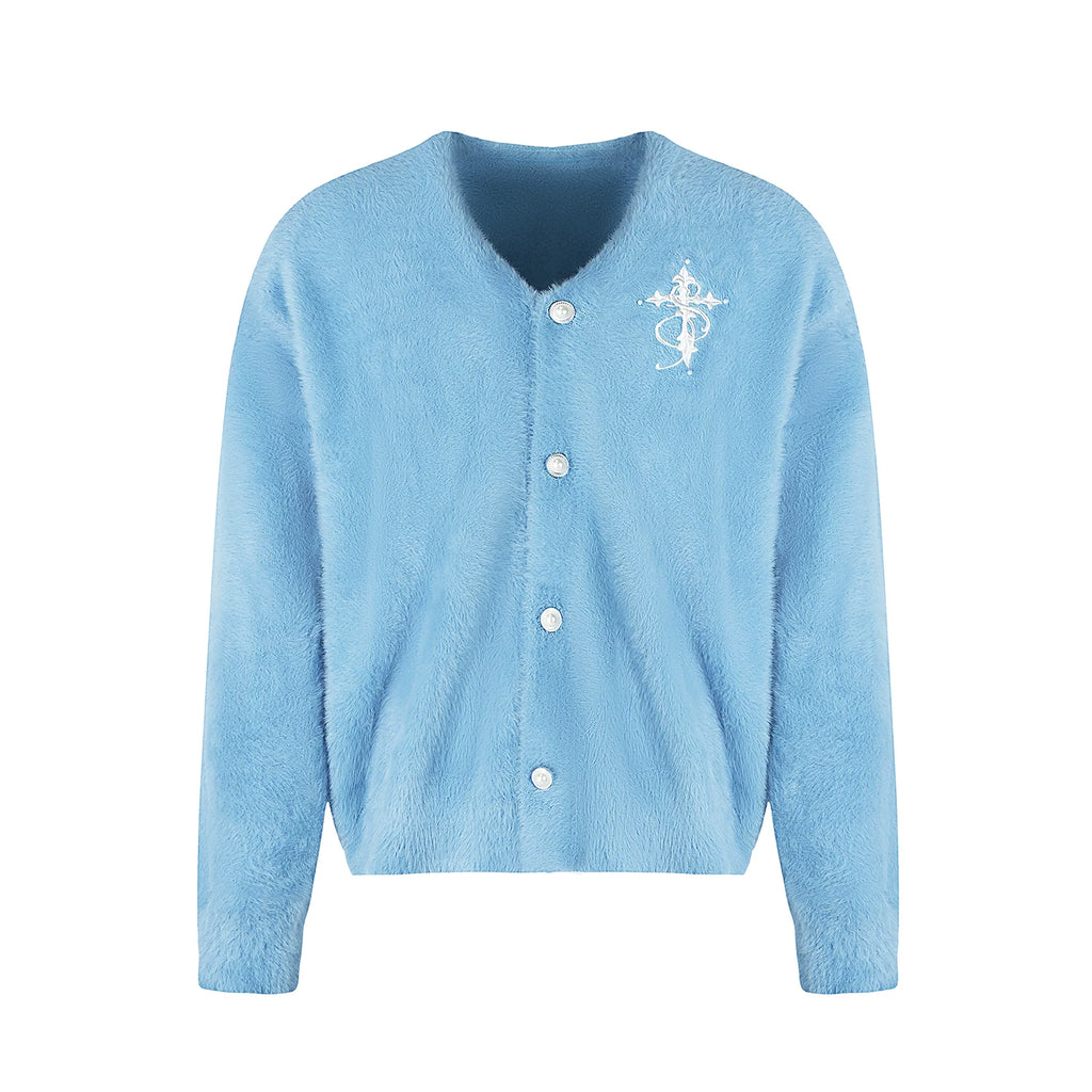 STK Imitation Mink Pearl Wool Cardigan