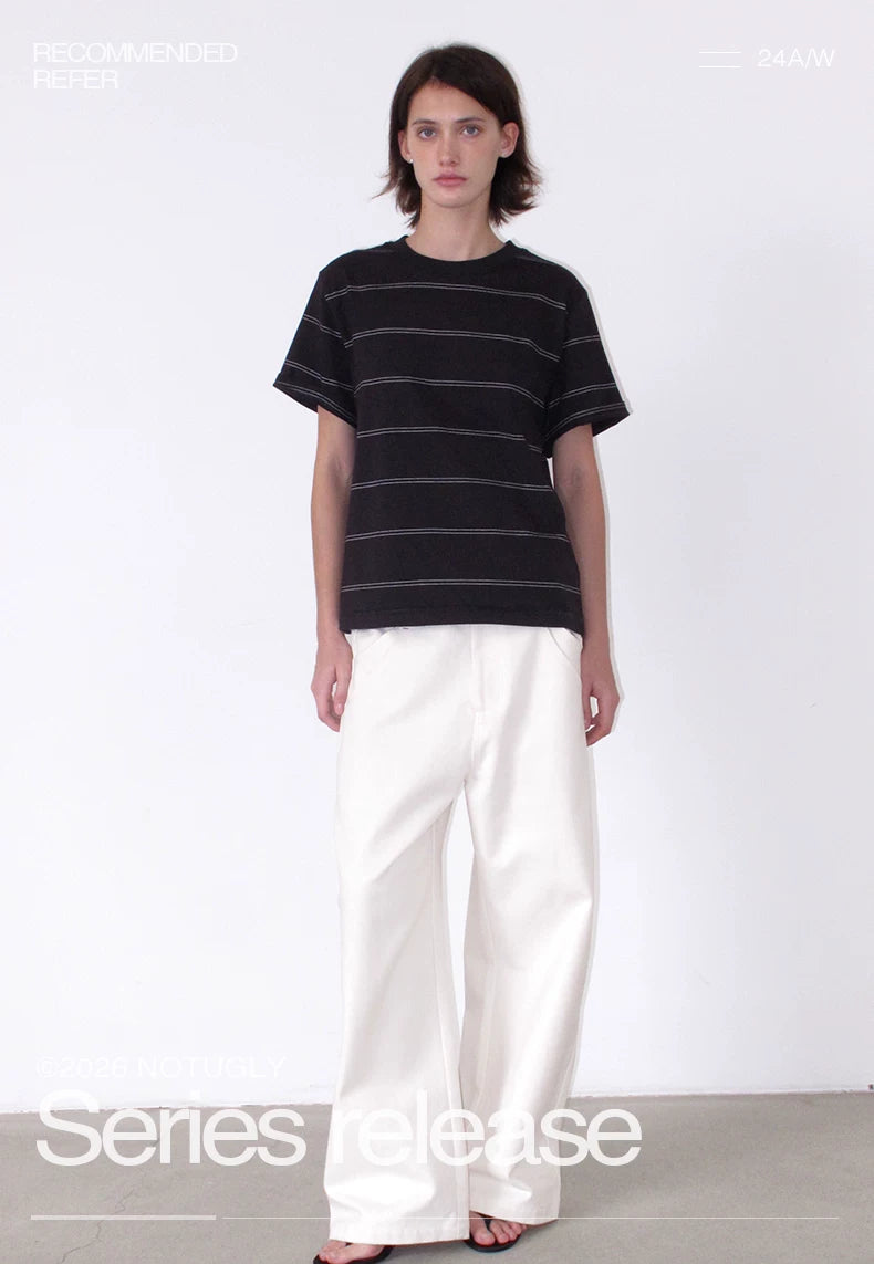 NOT UGLY Striped Lazy Loose Casual Tee