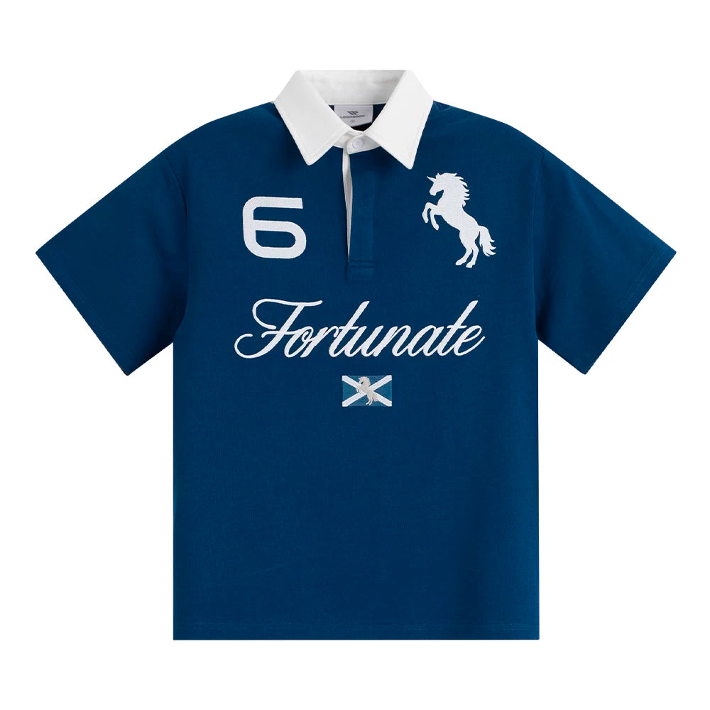 Loopsoon War Horse English Embroidery Contrasting Tee