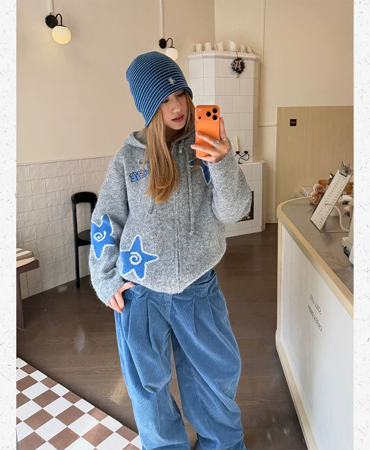 CCYE Stars Hooded Sweater Cardigan Jacket