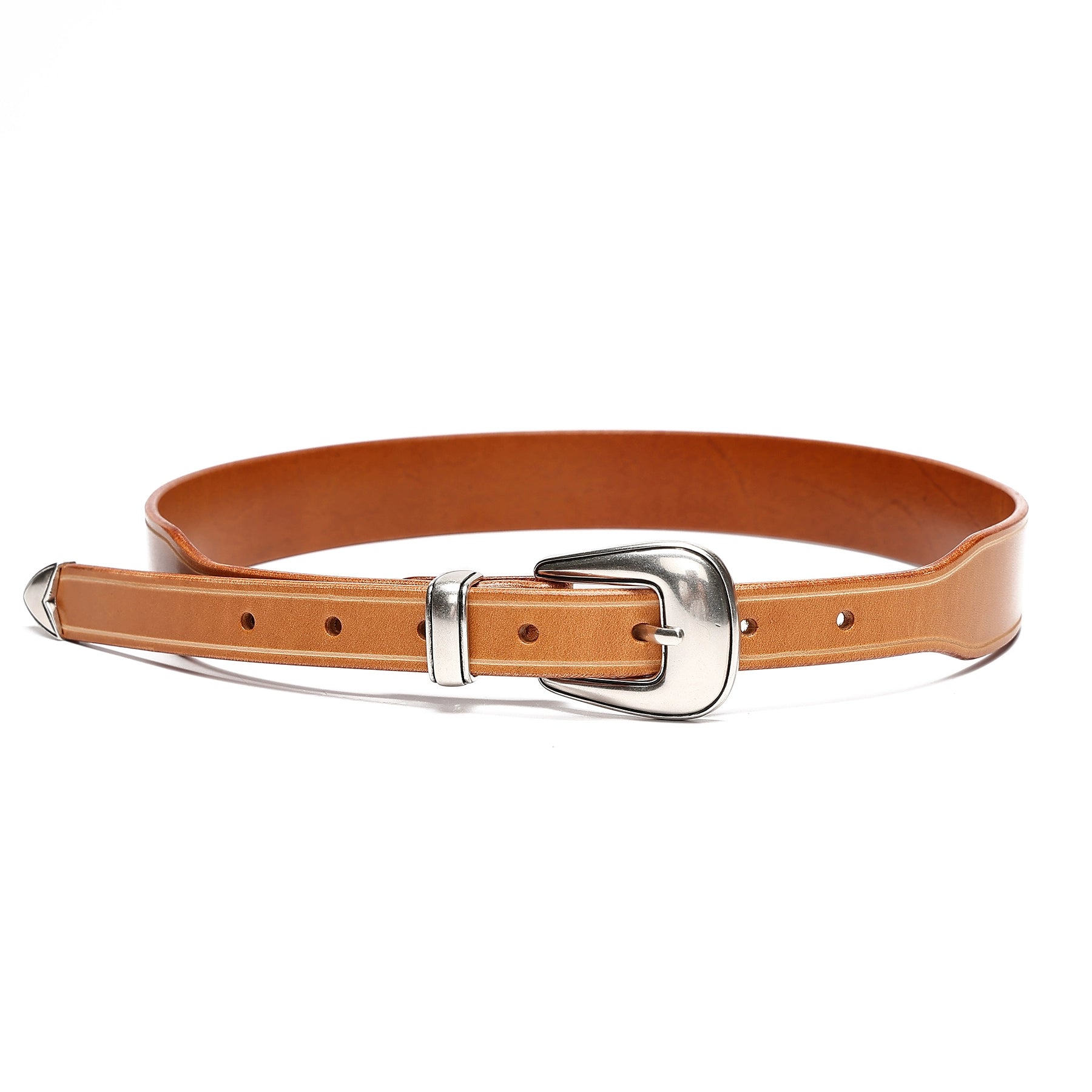 HALF WORK American denim cavalry belt retro tanned leather handmade pure cowhide leather belt for men and women