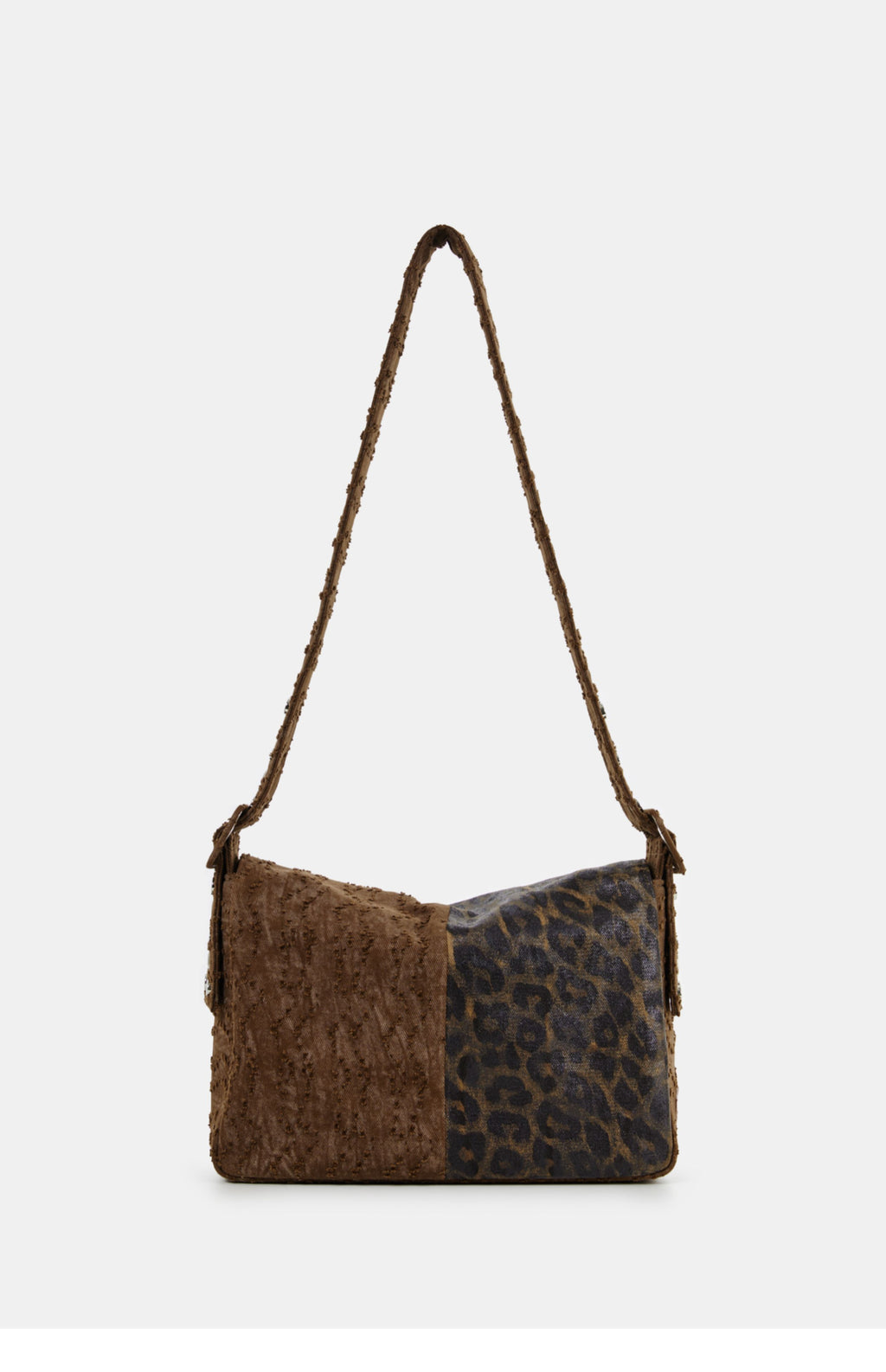 DirtySix "rahrah! Jaguar!" Ah Leopard messenger cow fur bag