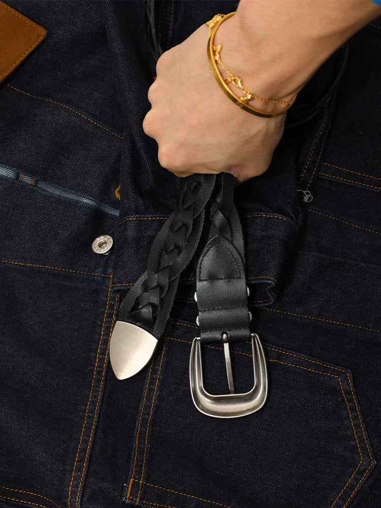 ZOZOFOREST "Handwoven" Old Money Upstart Cowhide Belt