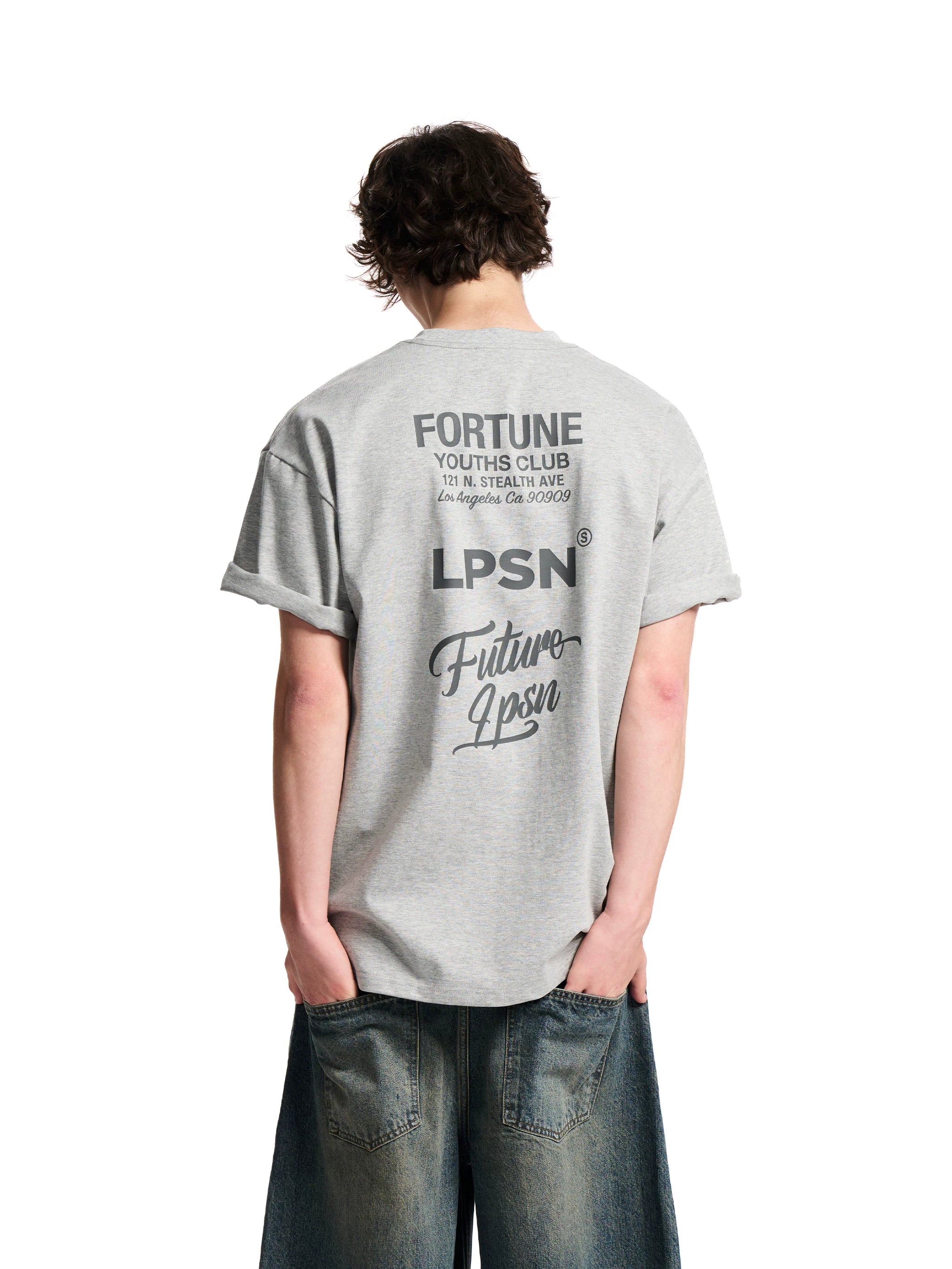 Loopsoon Letters Behind The Large Print Versatile Casual Tee