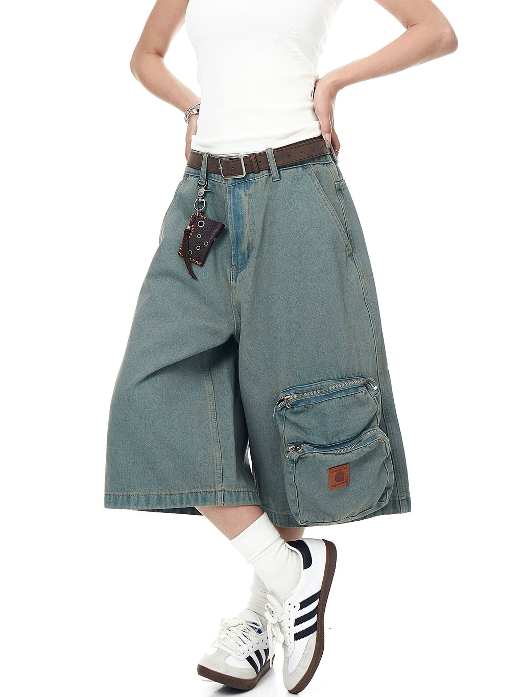 BLACKLISTS Old Denim Seven-point Tooling Shorts