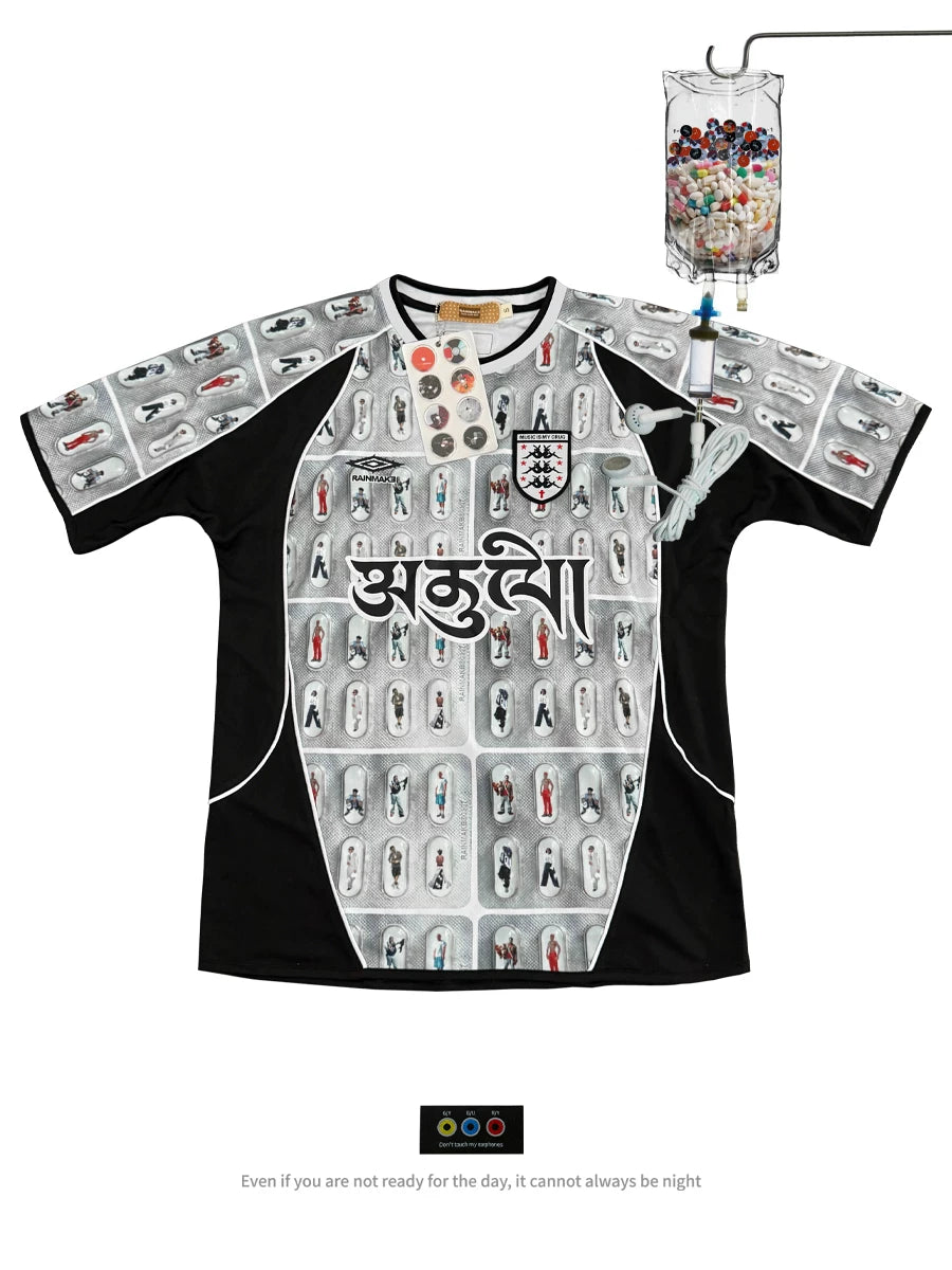 RAINMAKE Vintage Tablet Print Loose Tee