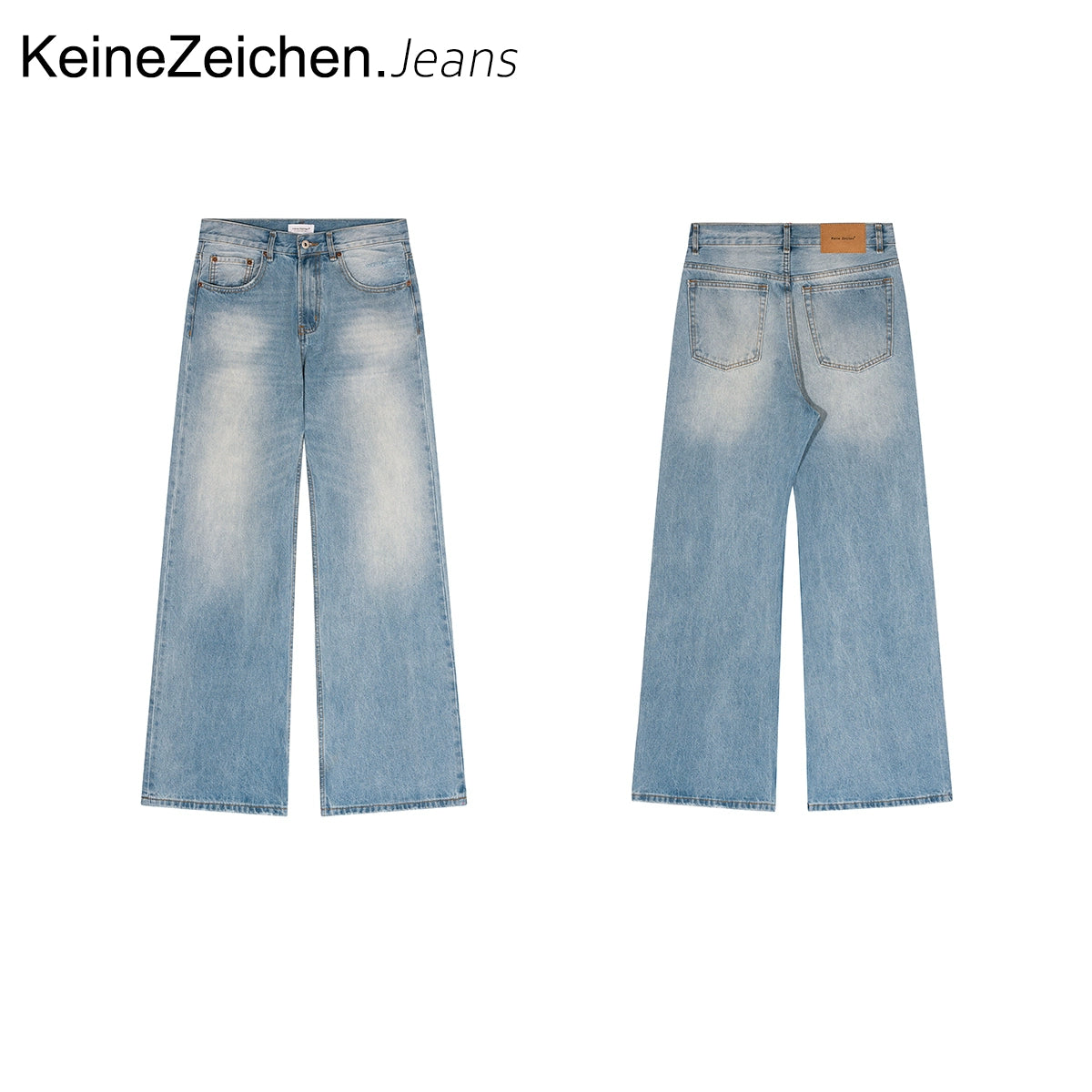 NO LOGO Washed Old Wide Versatile Jeans