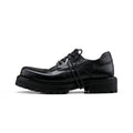 HANQIAORJI Cowhide Square Head Height-increasing Casual Leather Shoes