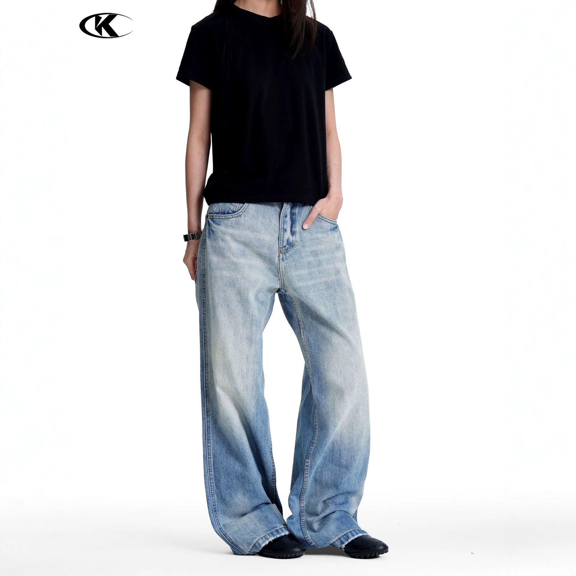 11KN Vintage Casual Straight Old Jeans