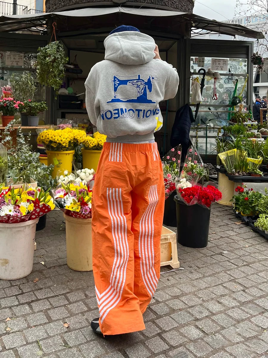 FTS Vintage Striped Loose Straight Sweatpants