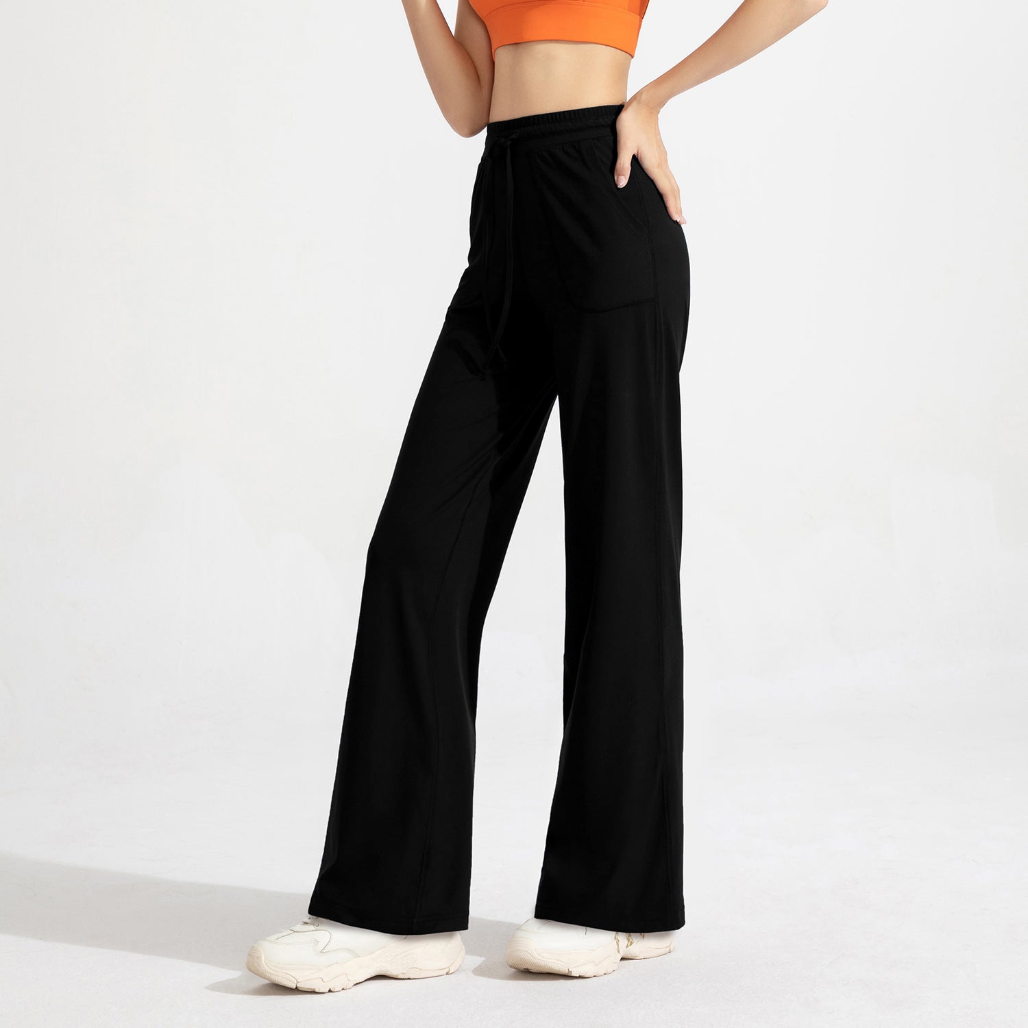 Athena Lulu High Waist Loose Skinny Pocket Wide Leg Yoga Pants