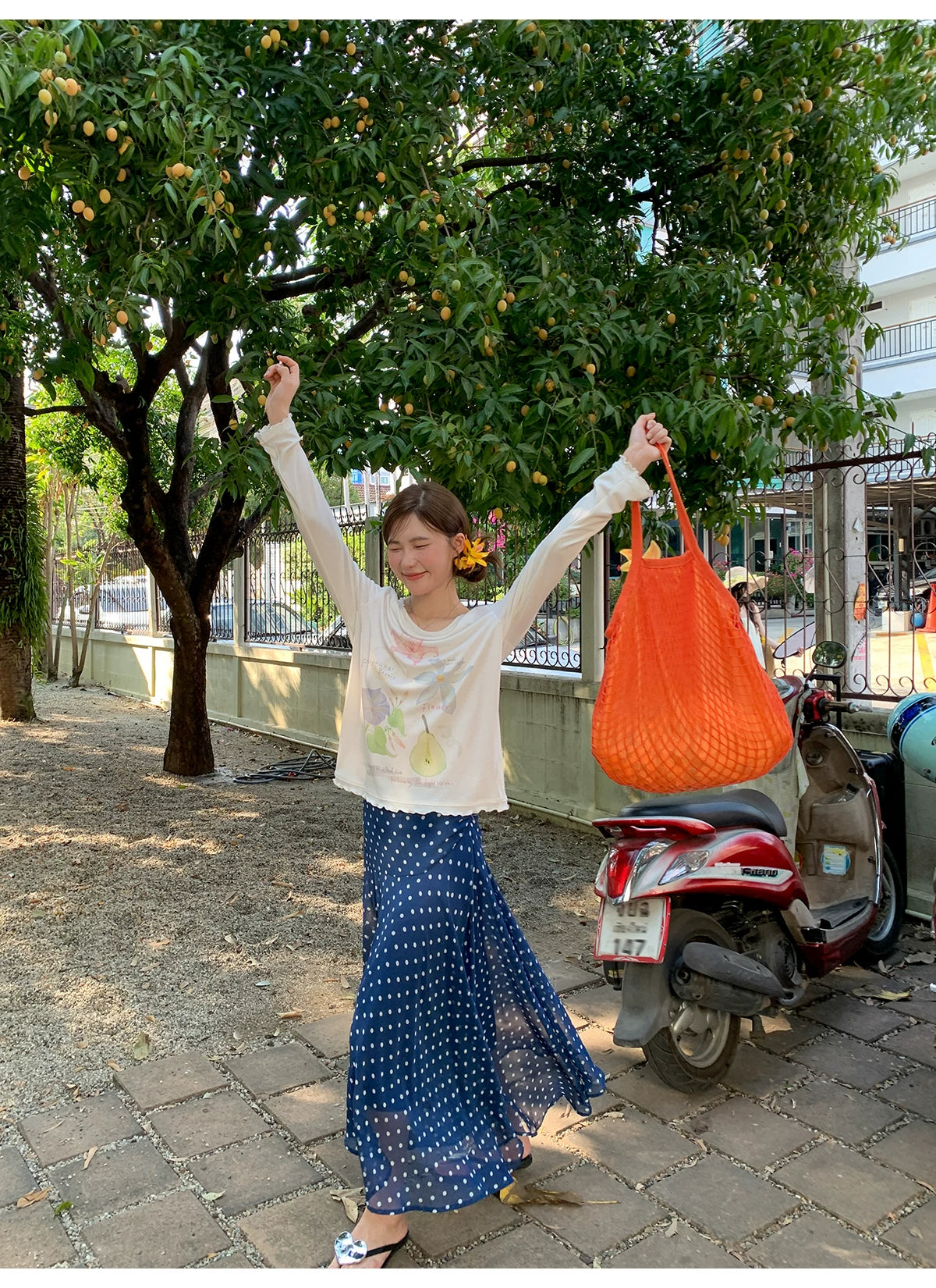 KANO Vintage Plaid Dot Skirt