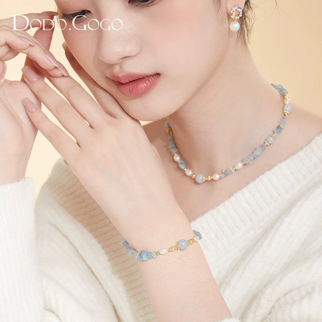 DODOGOGO Light Luxury Niche Premium Pearl Necklace Bracelet