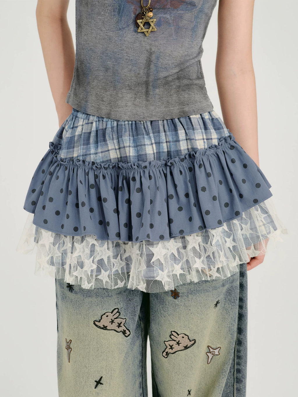 Girlyhalo Casual Versatile Checked Skirt