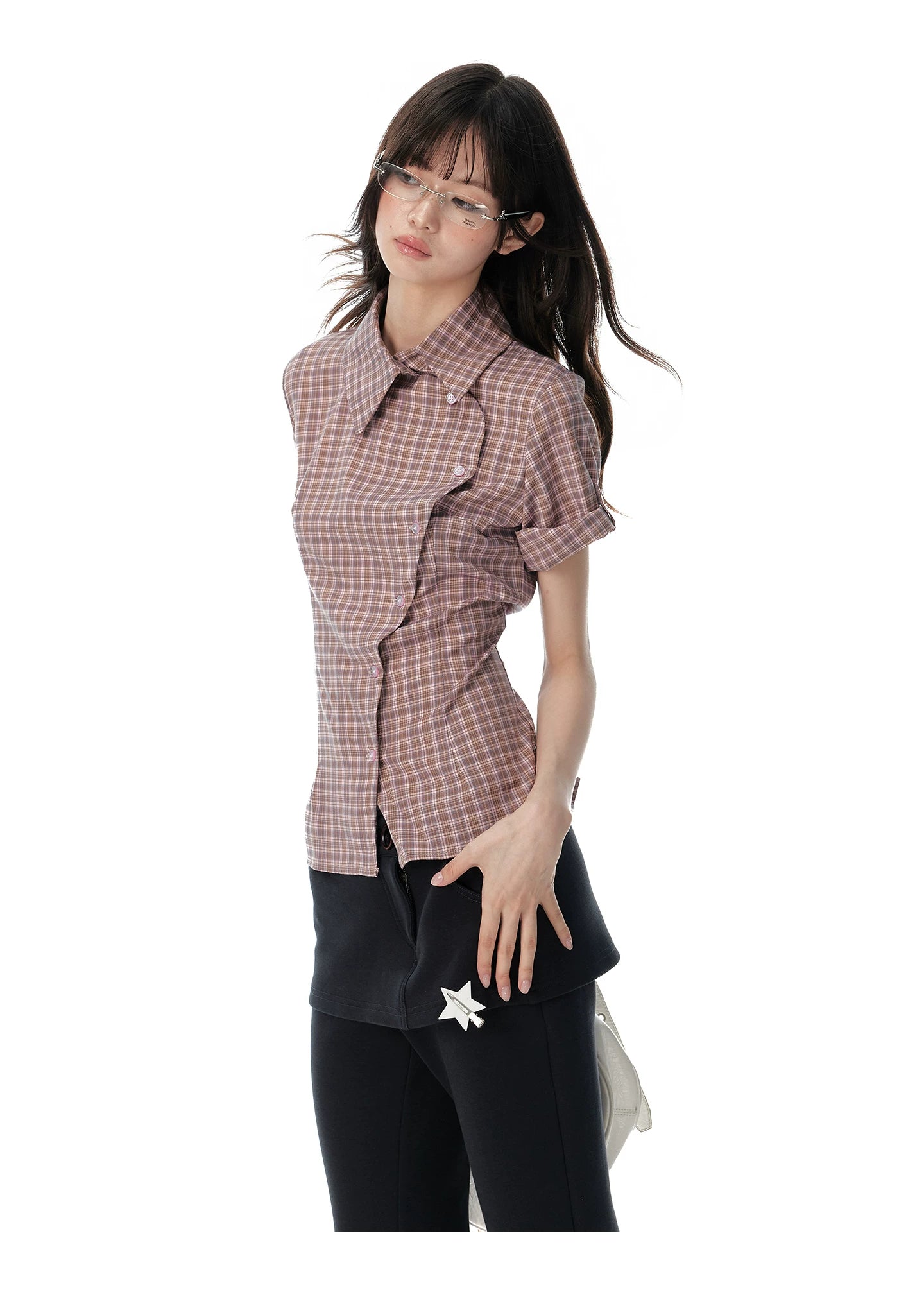 JIKOO Waist Slim Lapel Shirt