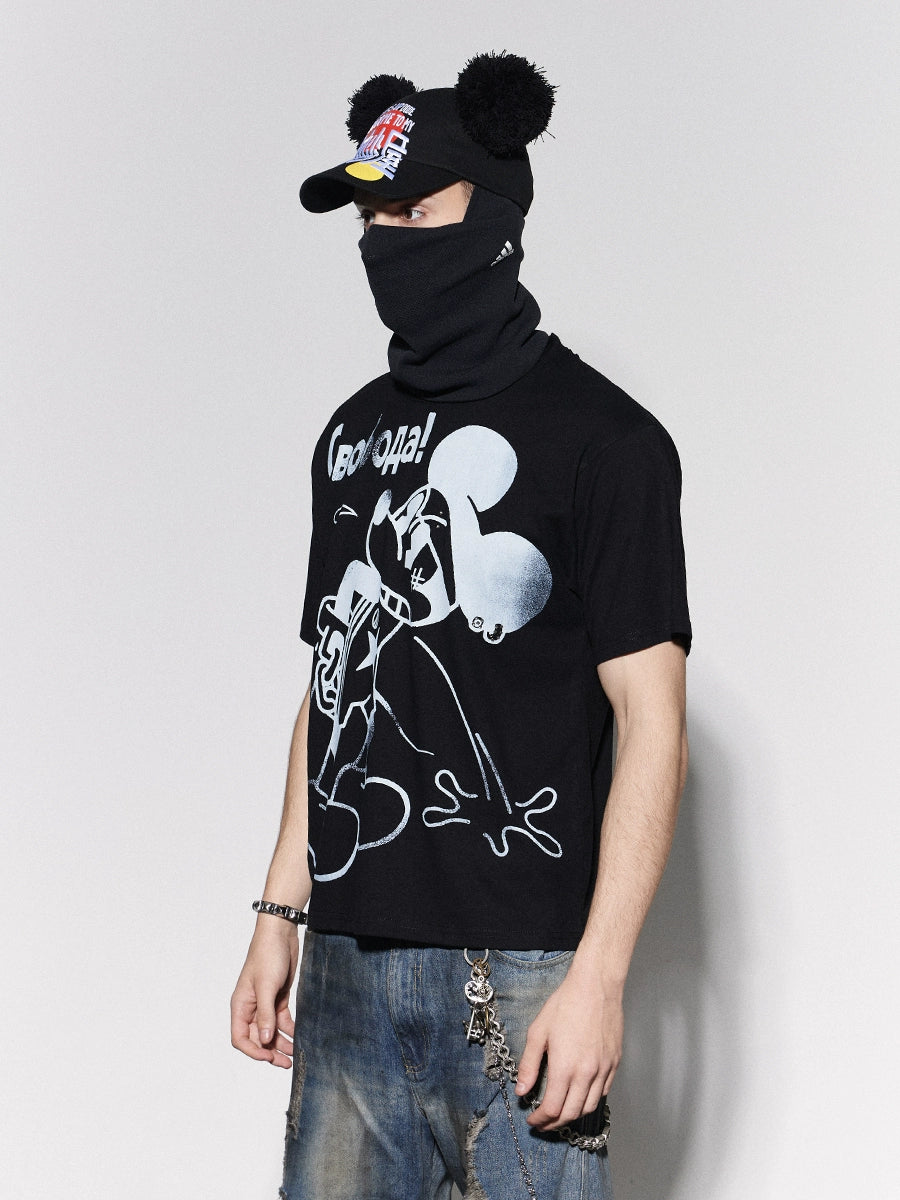DND4DES Hot Drill Spoof Mickey Print Tee