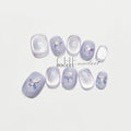 BOGEEL Purple Butterfly Cat Eye White Fairy Air Nail Sticker