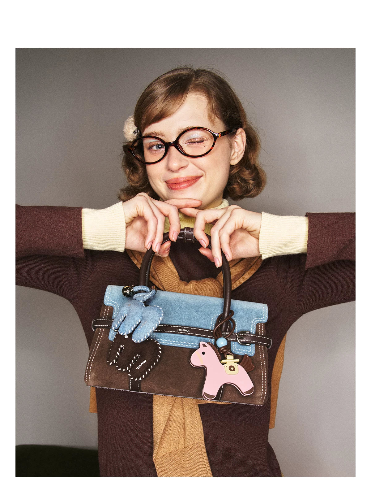MUVA Sandwich Pony Pendant Fun Cute Bag Accessories
