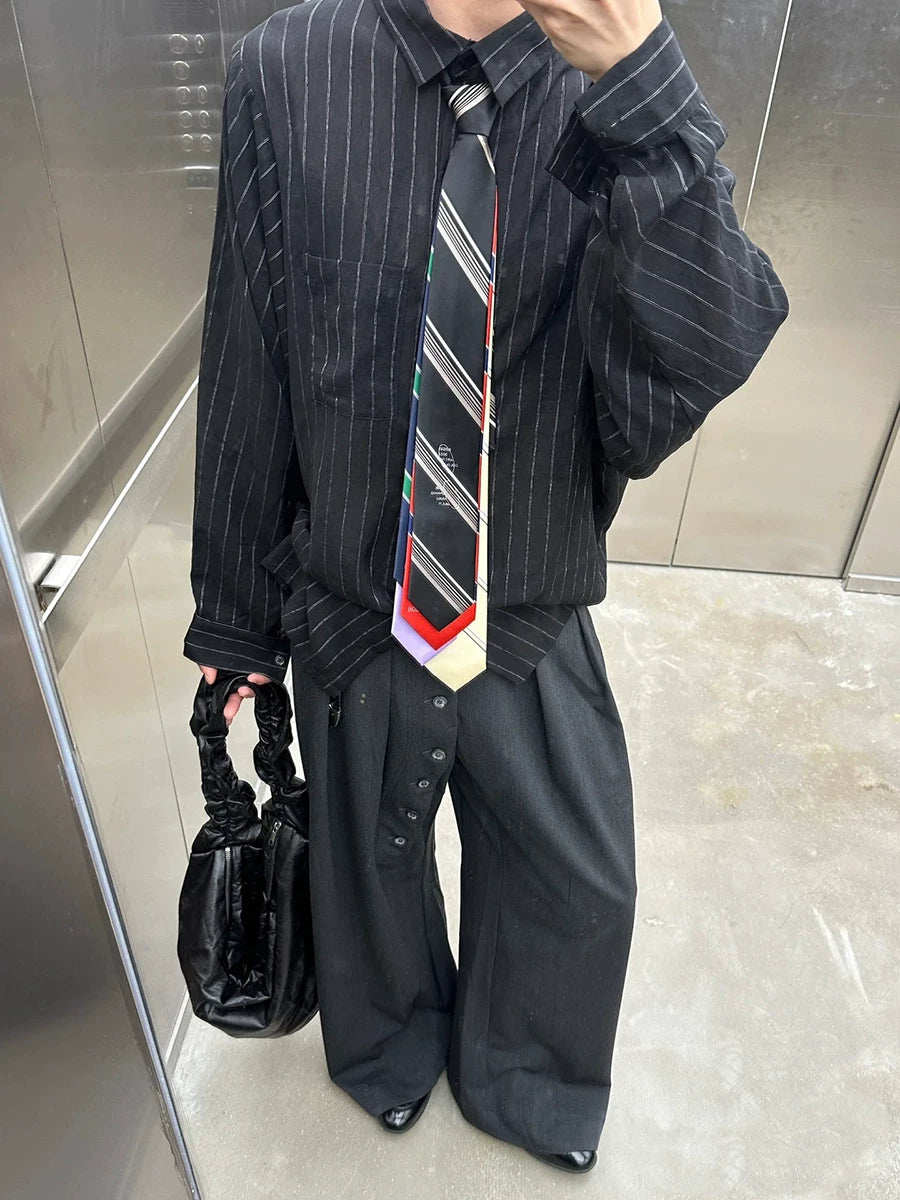 TWOMOONS Curved Button-down Trousers