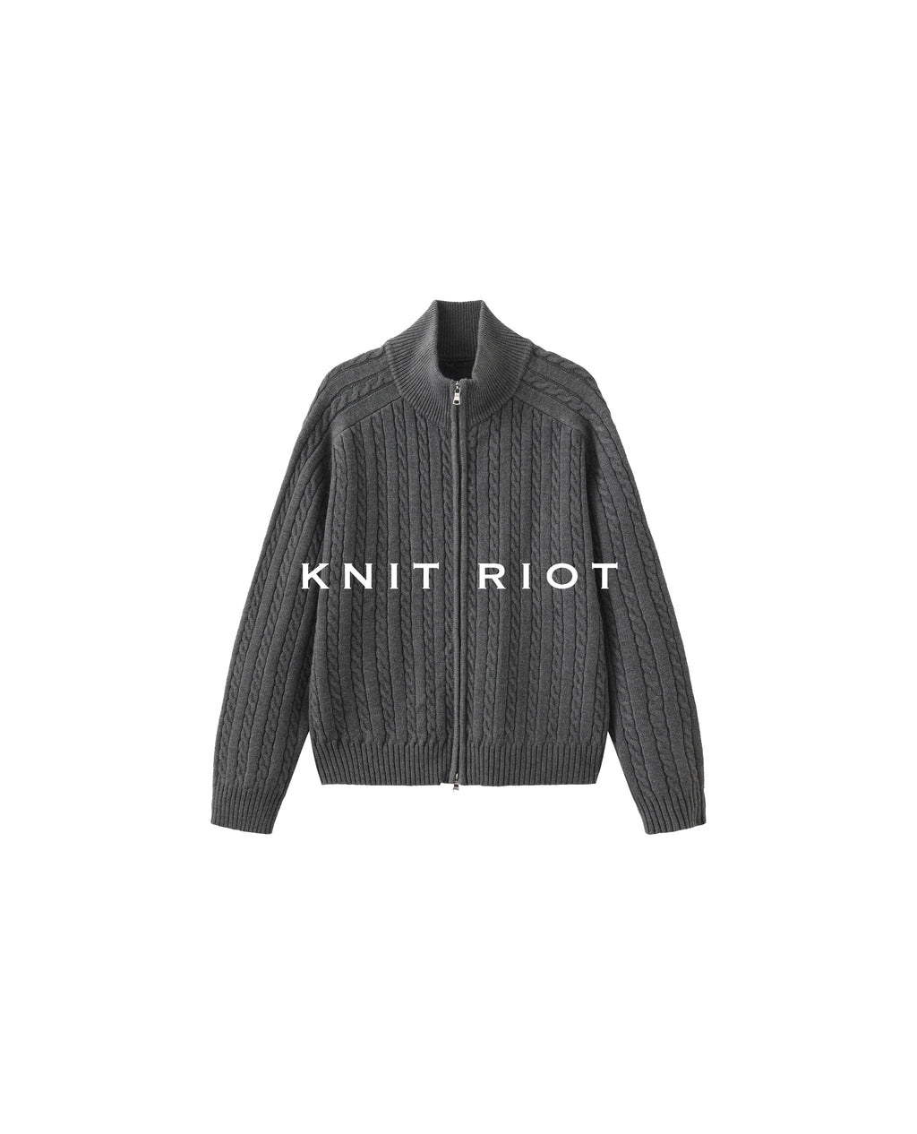 KNITRIOT Twisted Rope Twisted Turtleneck Simple Knitted Sweater