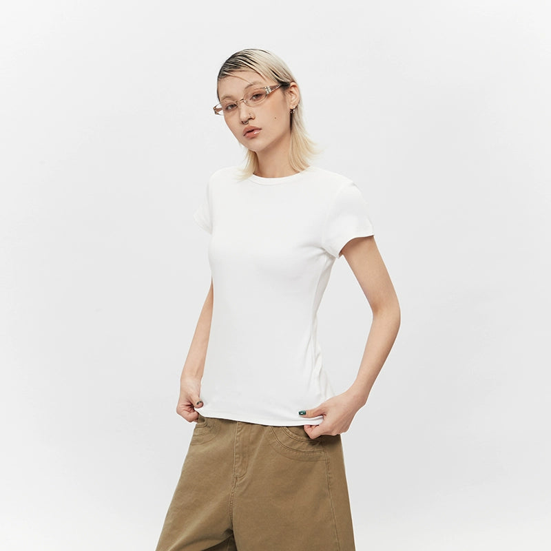AIRHOOD Casual Slim-fit Front Shoulder Tee