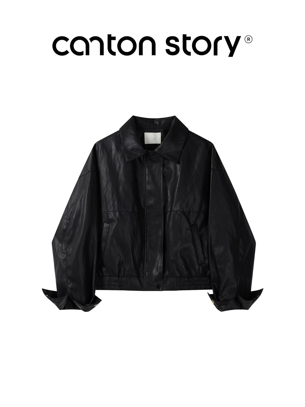 Cantonstory Fashion Loose Motorcycle Lapel Jacket