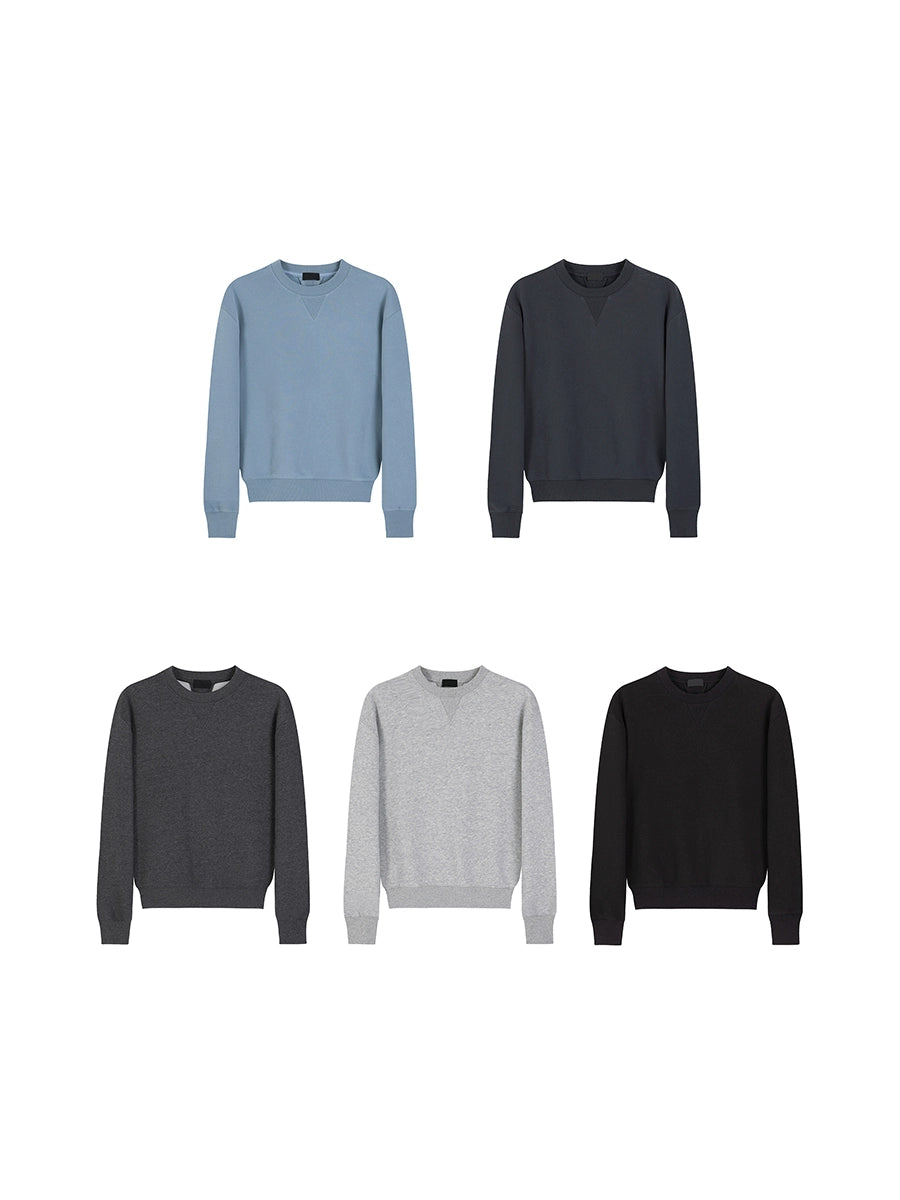 PLUS NO LOGO Warm Fleece Short Wide Pullover Sweater