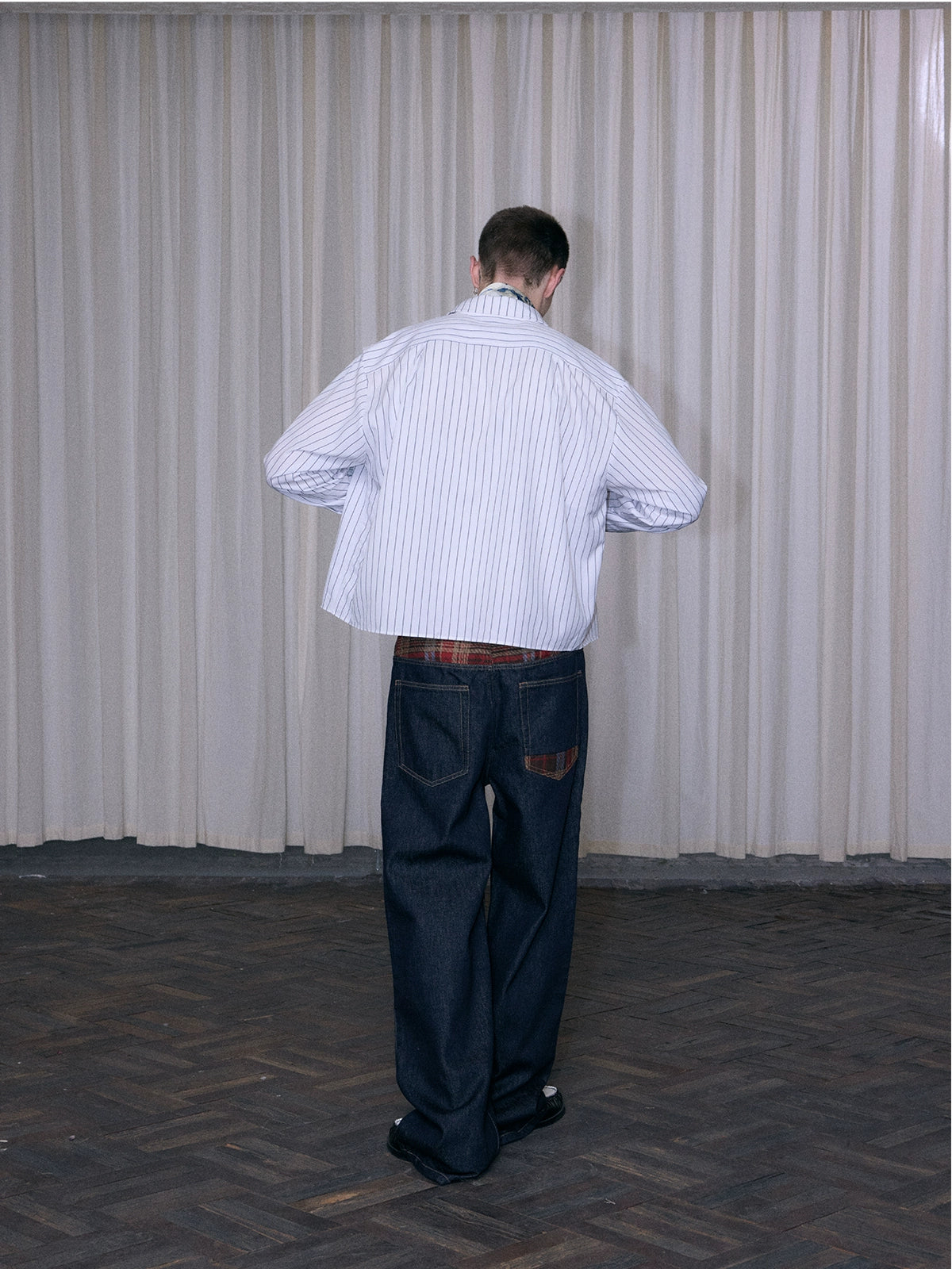 InsGale Striped Embroidered Lapel Cardigan Shirt Jacket