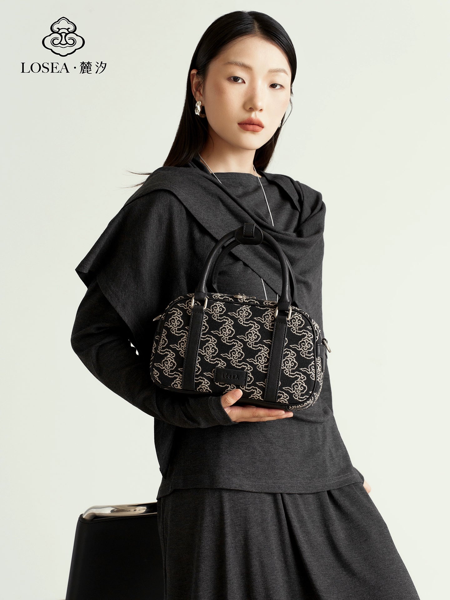 LOSEA Embroidered Boston Pillow Bag Bag