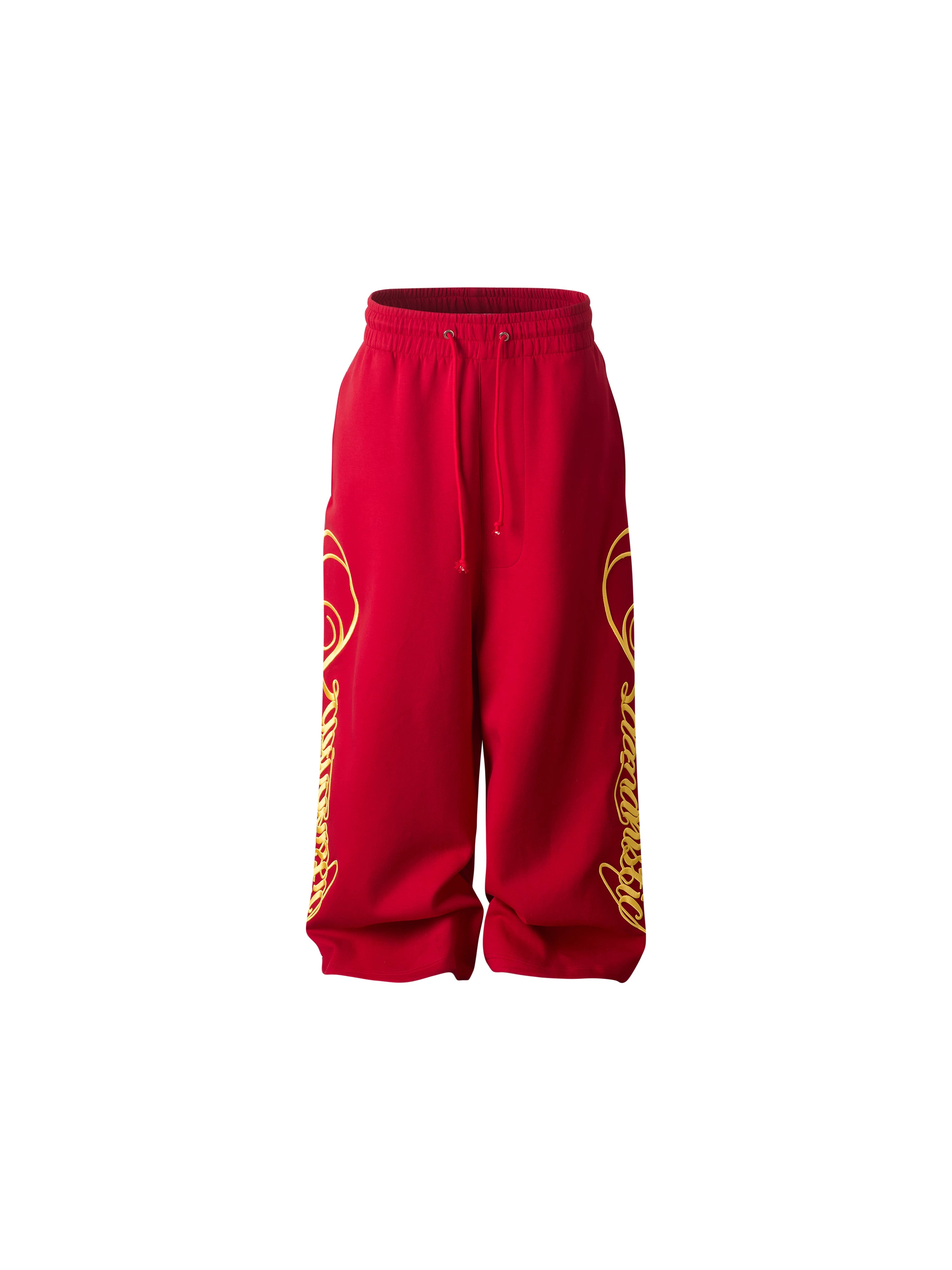 KARMANISTIC Vintage Embroidered Loose Straight Sweatpants