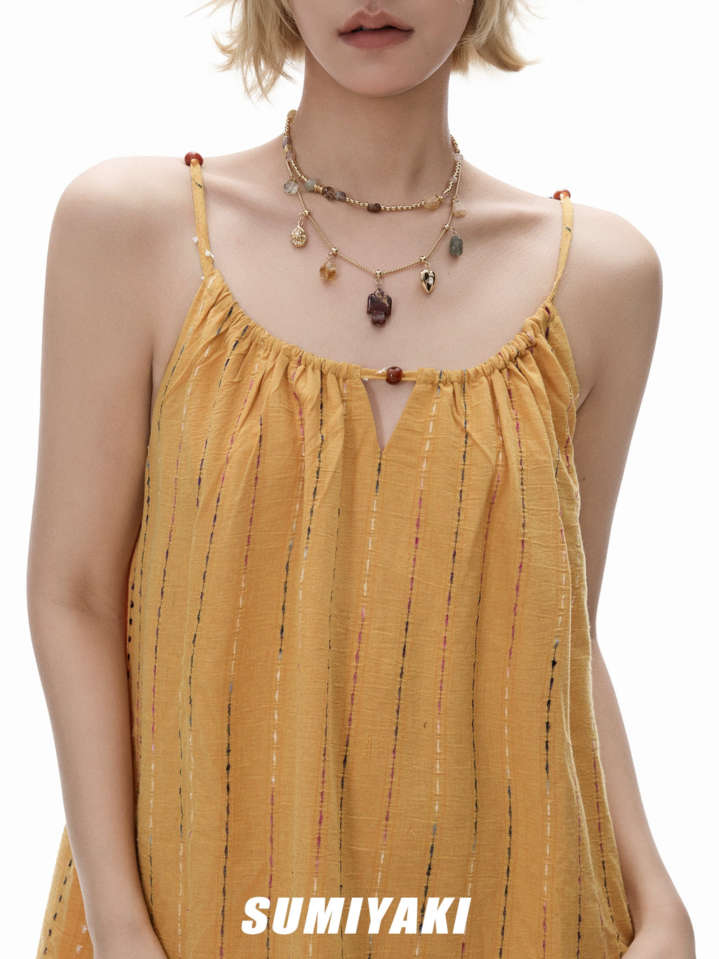 SUMIYAKI Natural Citrine Energy Stone Lucky Beads