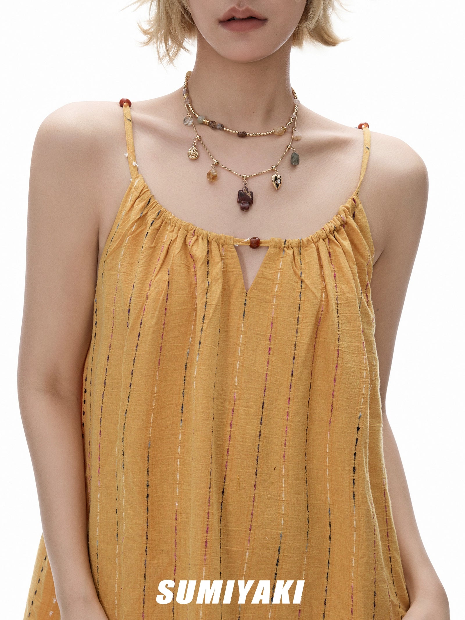 SUMIYAKI Natural Citrine Energy Stone Lucky Beads