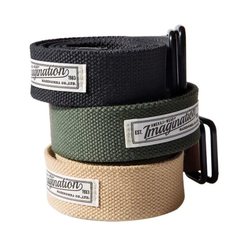 Maden Vintage Canvas Double Buckle Braided Belt