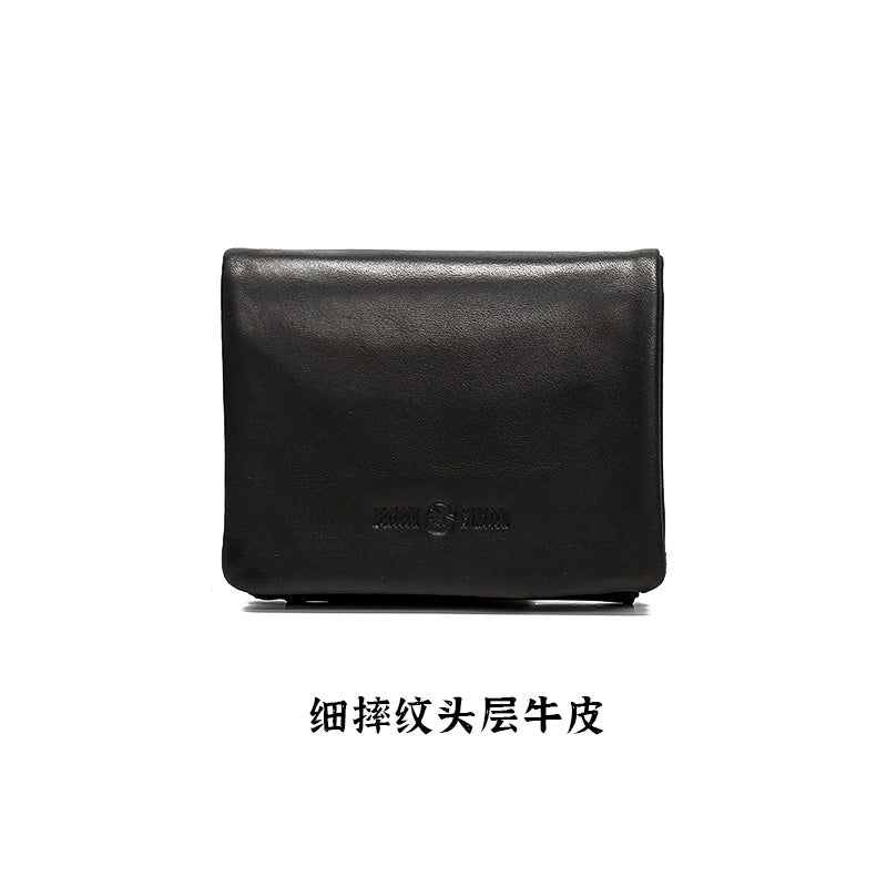 HALF WORK AtelierLeo first-layer cowhide wallet men's leather short handmade multi-card degaussing anti-theft swipe card bag wallet