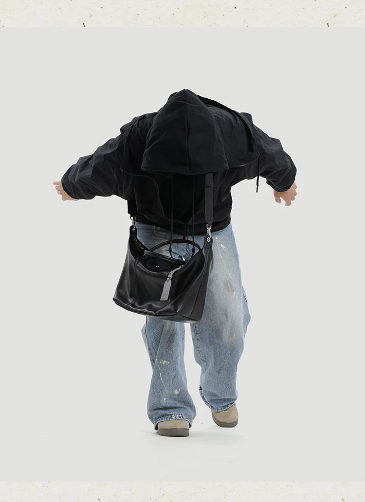 KoniKoni Leather Large Capacity Casual Messenger Bag