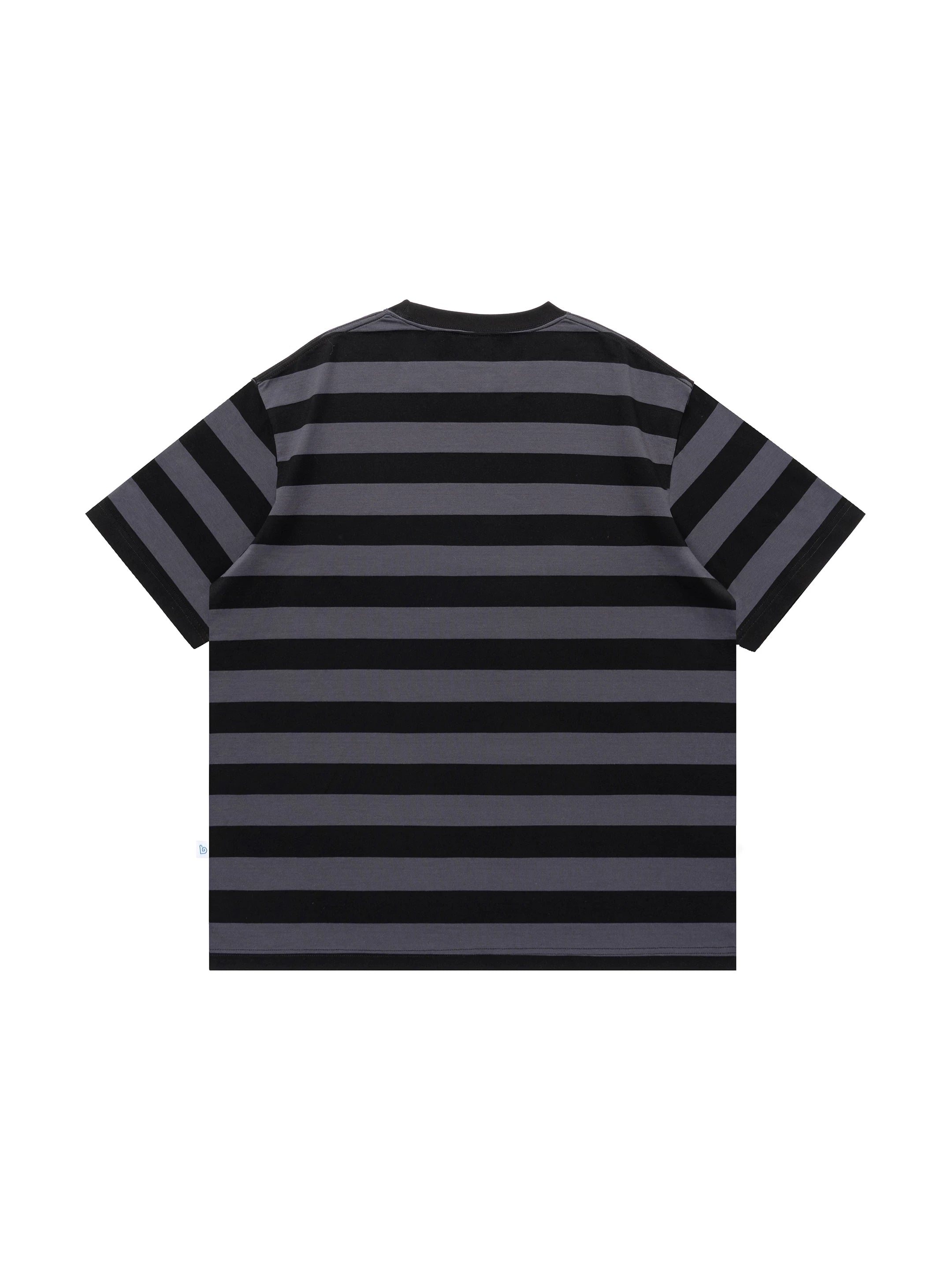 BENT IDEA Wide Striped Crew Neck Casual Tee