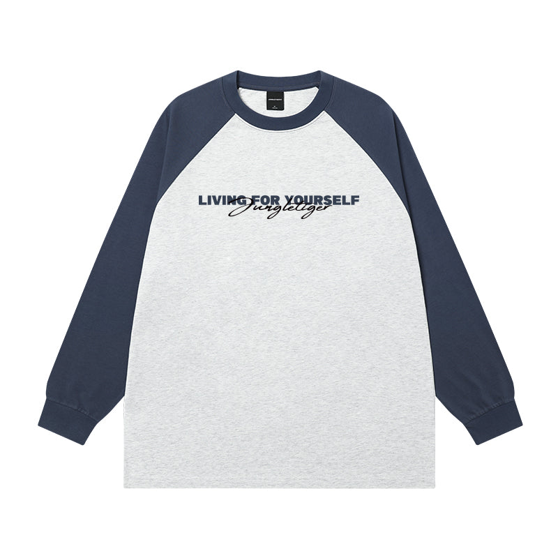 Jungle Tiger Alphabet Shoulder 100% Cotton Long Sleeve Tee