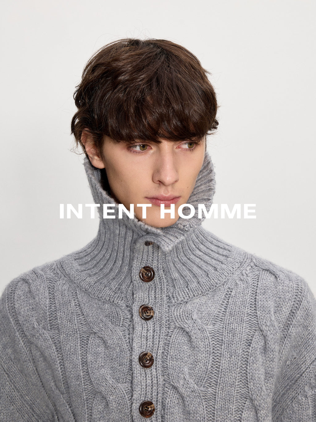 INTENT Vintage Embossed Twisted Thick Needle Sweater