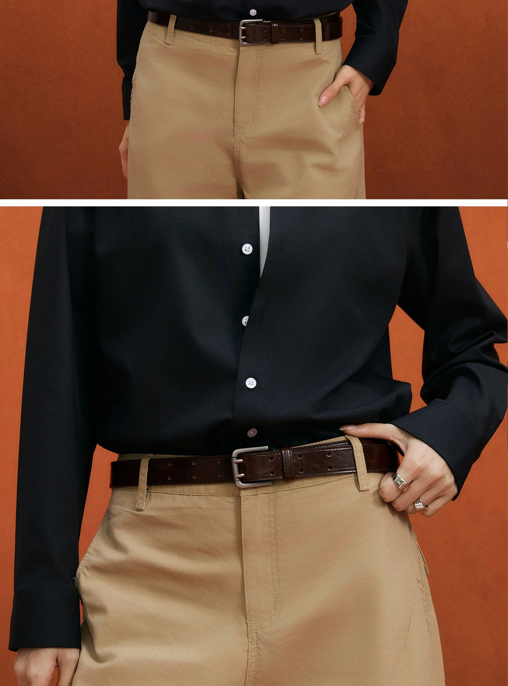 NO LOGO Retro Leather Belt