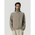 BTSG Zipper Stand-up Neck Versatile Knitted Sweater Jacket