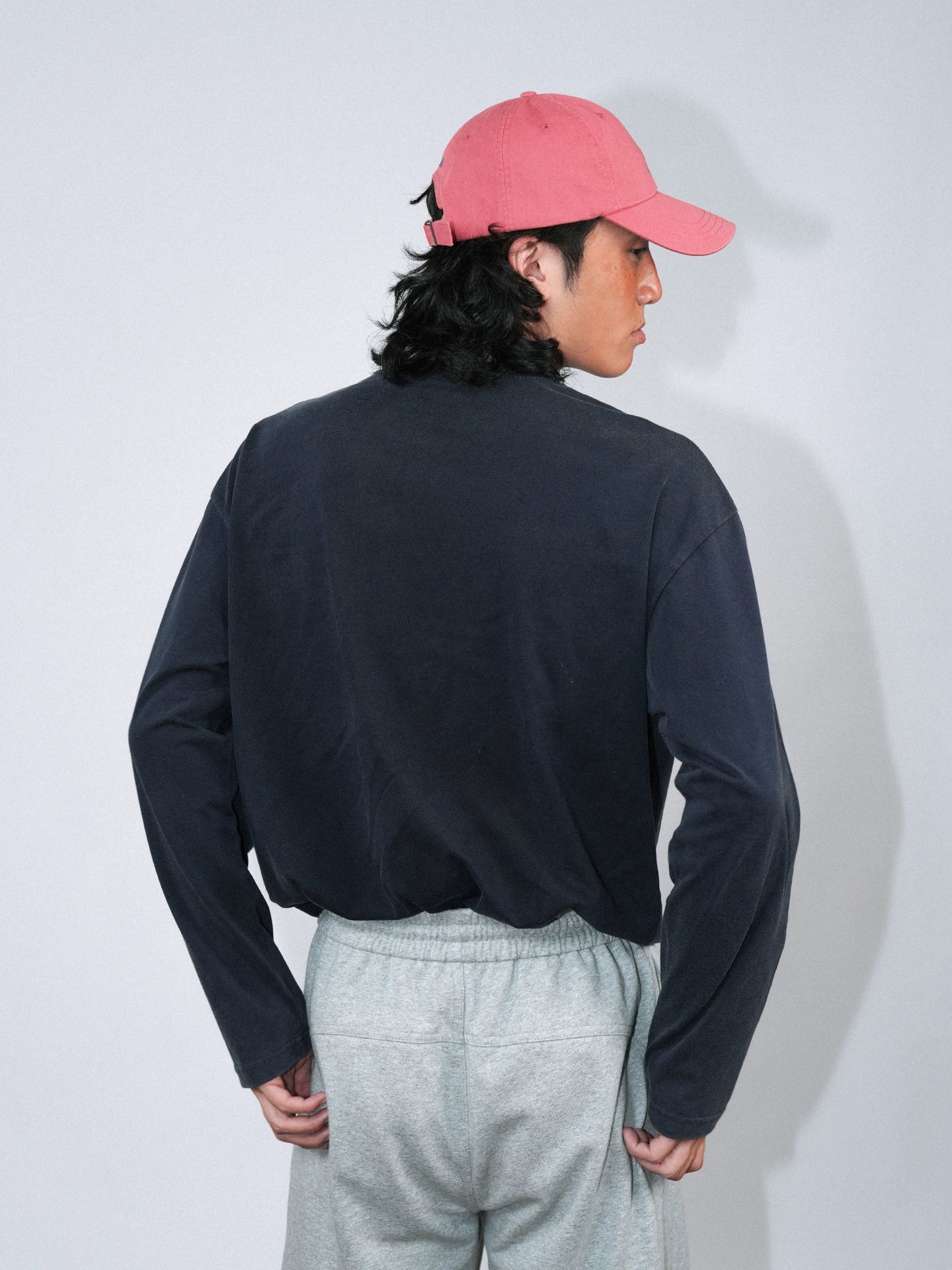 O3PARK Retro Washed Round Neck Long Sleeves